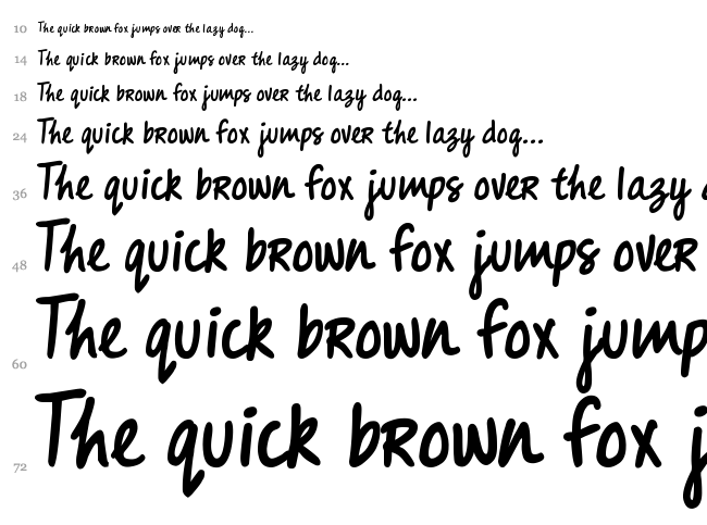 DJB Messy Amanda Goes Bold font waterfall